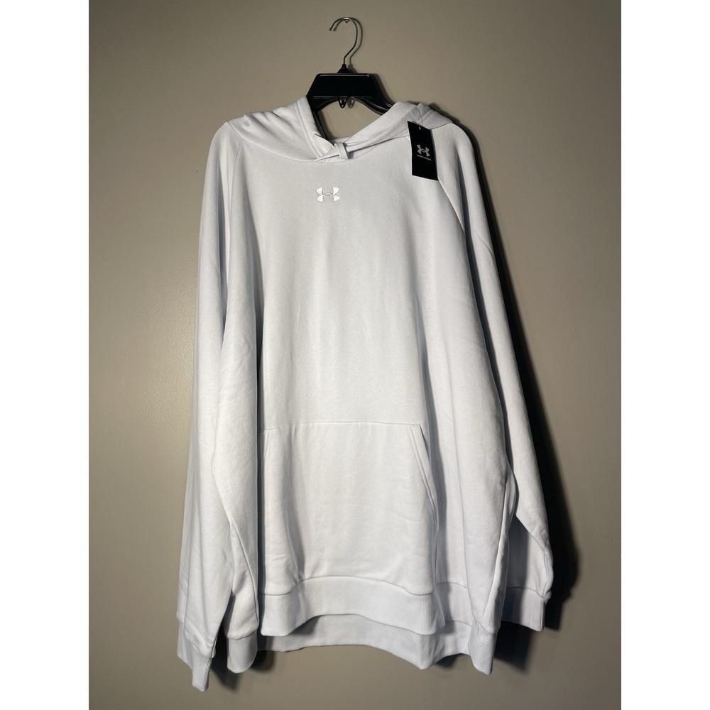 Under Armour Men's Rival Fleece Hoodie Sweatshirt Big & Tall 4XL Ivory NWT